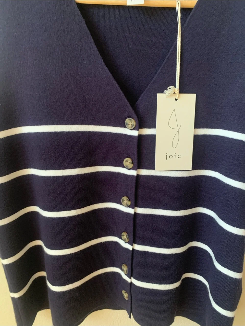 Joie NWT Navy White Striped Knit Vest & Midi Pencil Skirt Set Large
